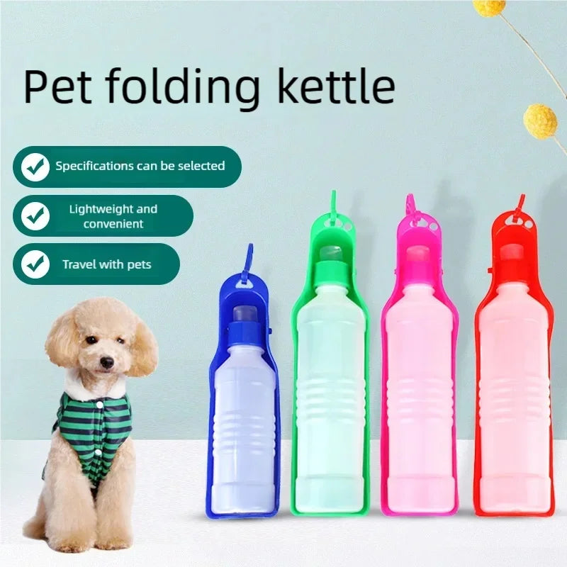 Foldable Portable Pet Water Bottle Dog Cat Dispenser Leakproof Plastic Outdoor Travel Walk Hiking Drink Cup Dogs Cats Camping