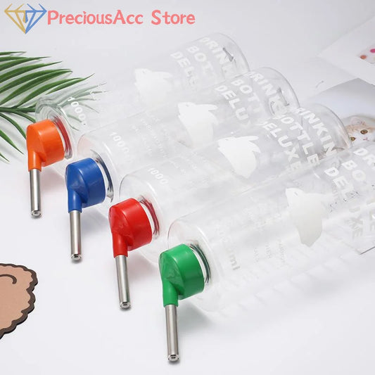 1000ml Large Water Bottle Pets Rabbit Pet Totoro Guinea Pig Water Pet Dispenser Cage Hangable Water Bottle Bowl Pet Supplies