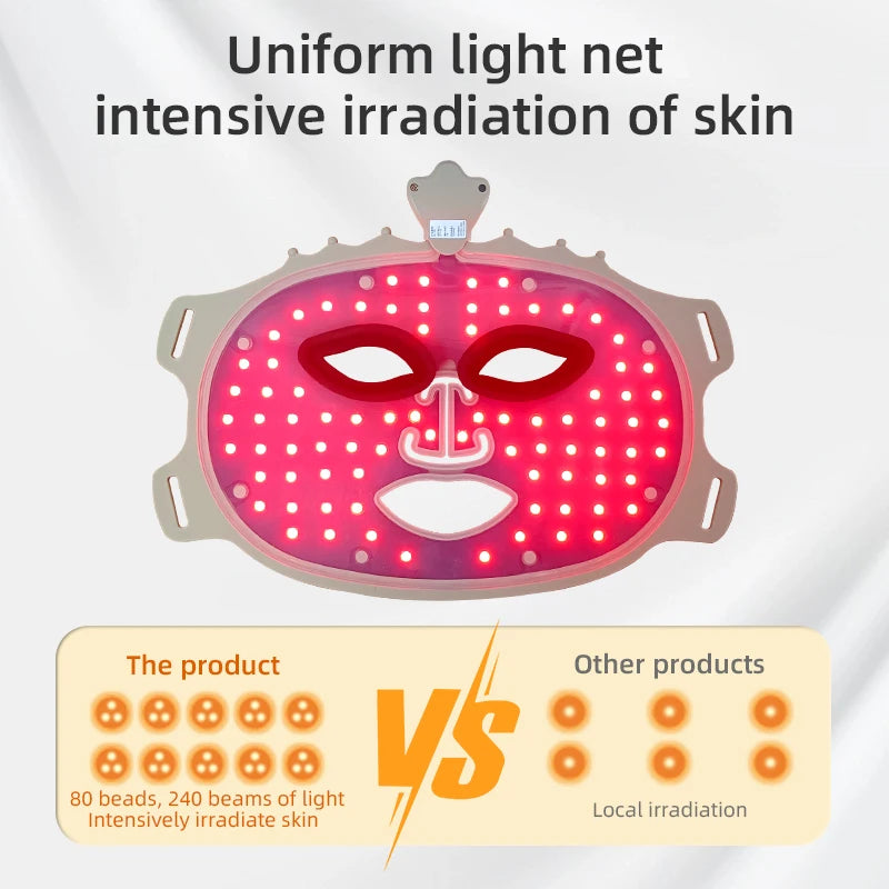 Silicone LED Face Mask 7 Color Red Light Therapy Mask Skin Care at Home with Eye Protection Cushion For Anti Aging Wrinkles