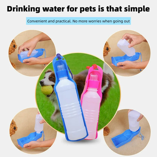 Foldable Portable Pet Water Bottle Dog Cat Dispenser Leakproof Plastic Outdoor Travel Walk Hiking Drink Cup Dogs Cats Camping