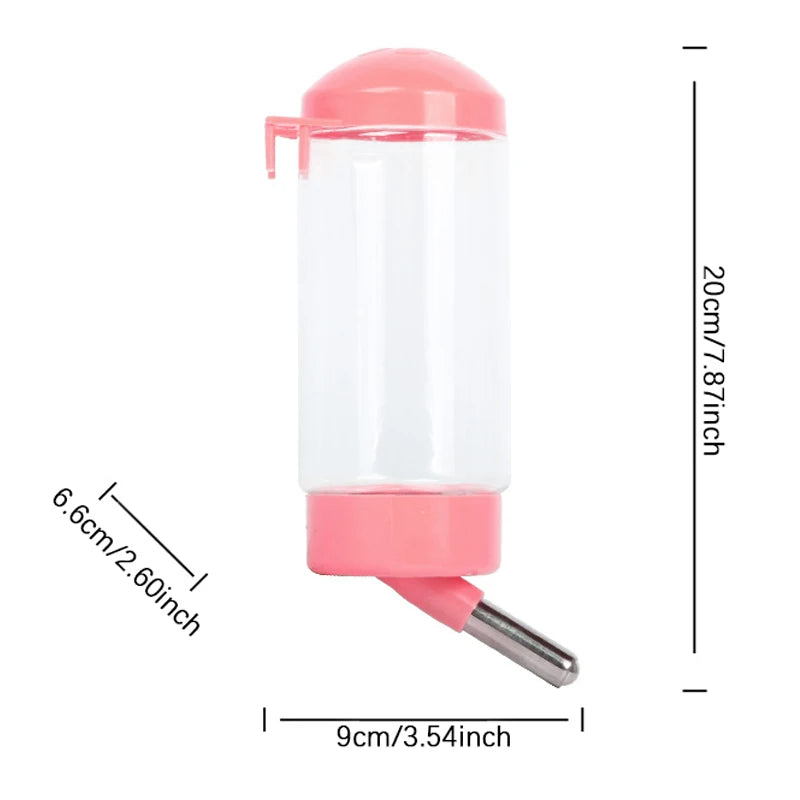 Hanging Pet Water Bottle - Cage-Mounted Leak-Proof Drinker, Summer Hydration for Puppies/Cats with Portable & Stylish Design 