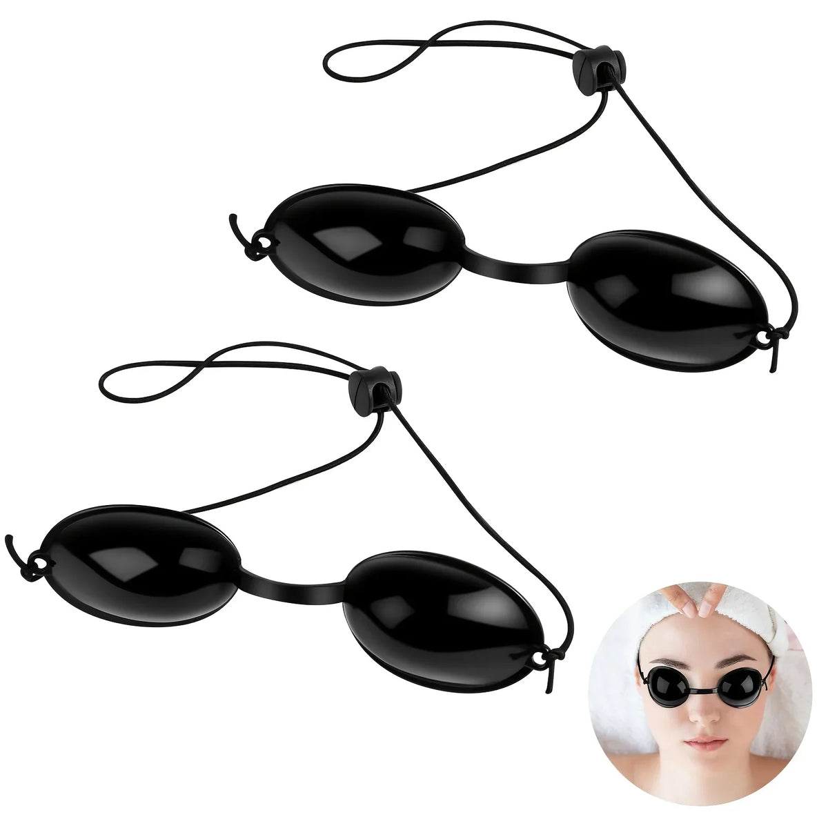 Red Light Therapy Glasses Half Clear Eye Protection for Tanning Bed and Laser Beauty See Through Safety Goggles for Sunbathing