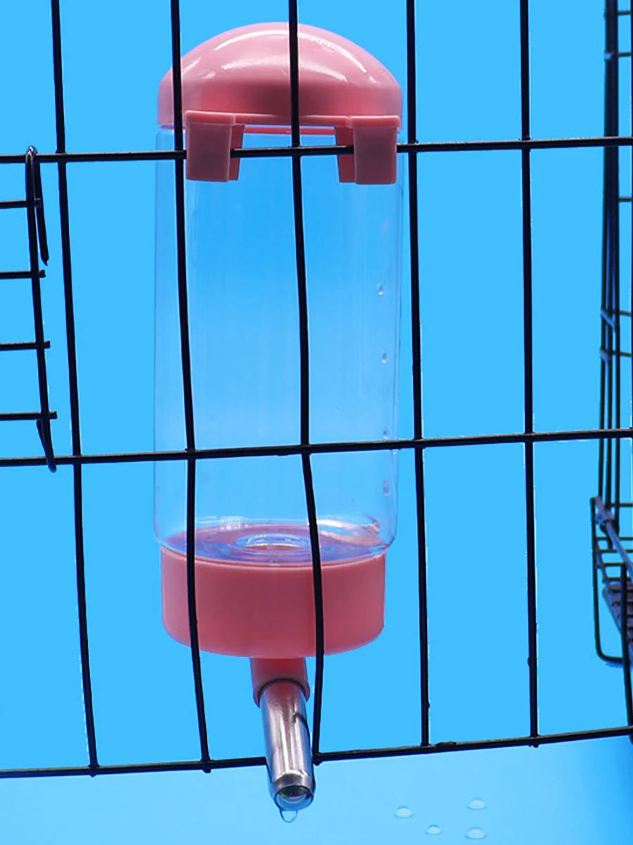 Hanging Pet Water Bottle - Cage-Mounted Leak-Proof Drinker, Summer Hydration for Puppies/Cats with Portable & Stylish Design 