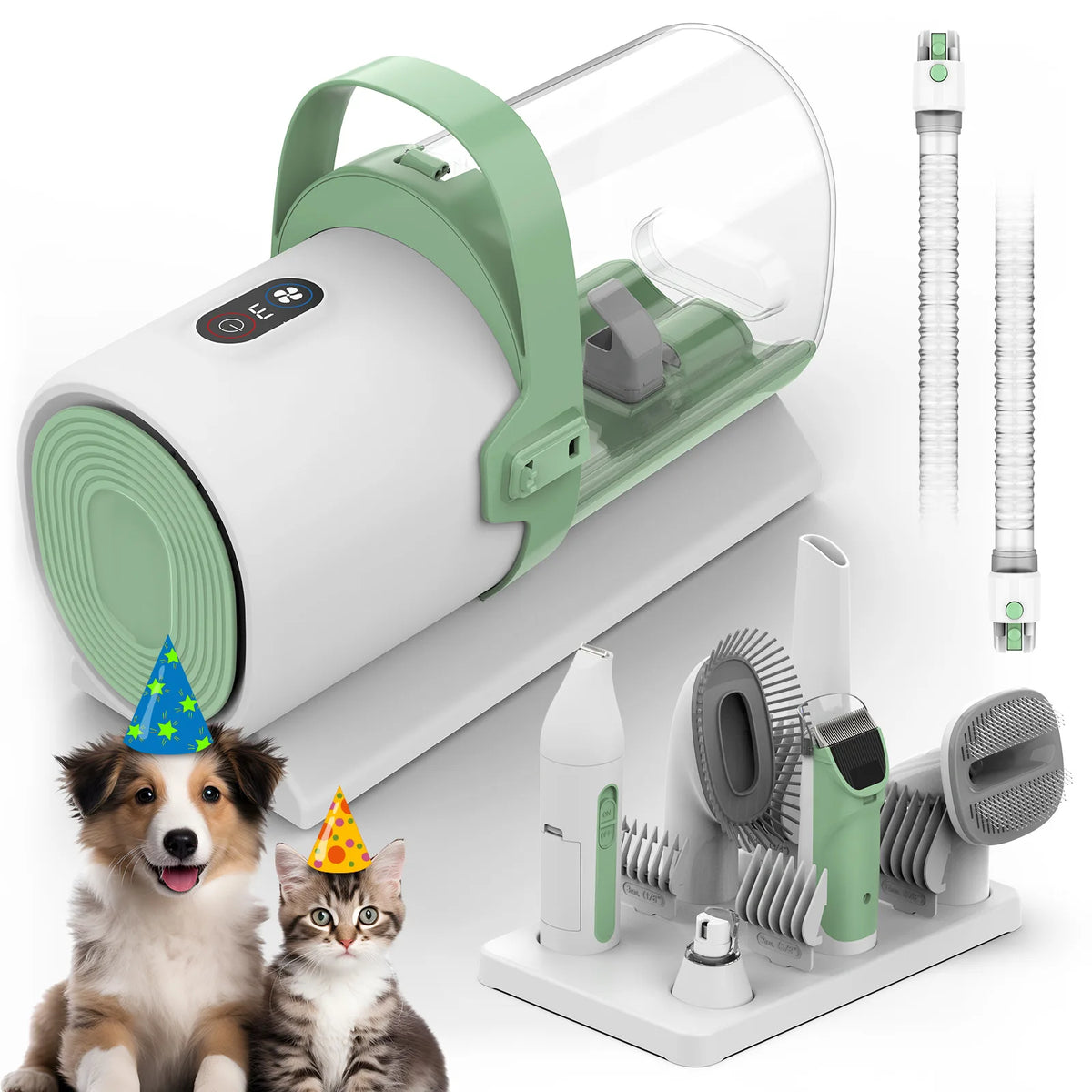 Pet Hair Remover ABS Vacuum and Brush Combo for Dogs and Cats-Multifunctional Electric Grooming Tool