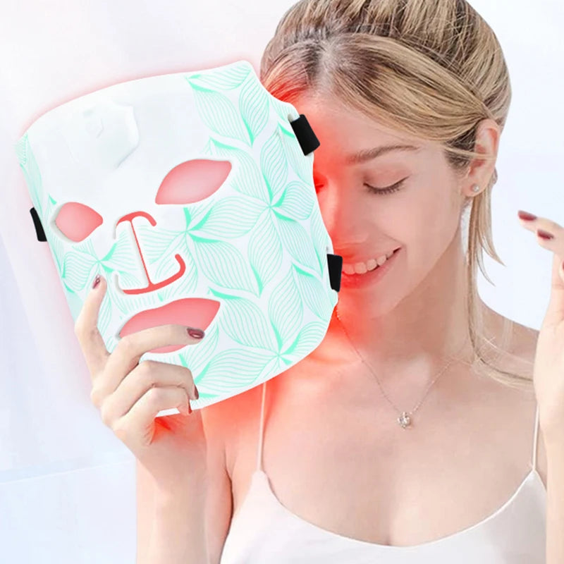 7 Color Red Light Therapy Mask Silicone LED Face Mask Light Therapy Skin Care at Home with Eye Protection Anti Aging Wrinkles
