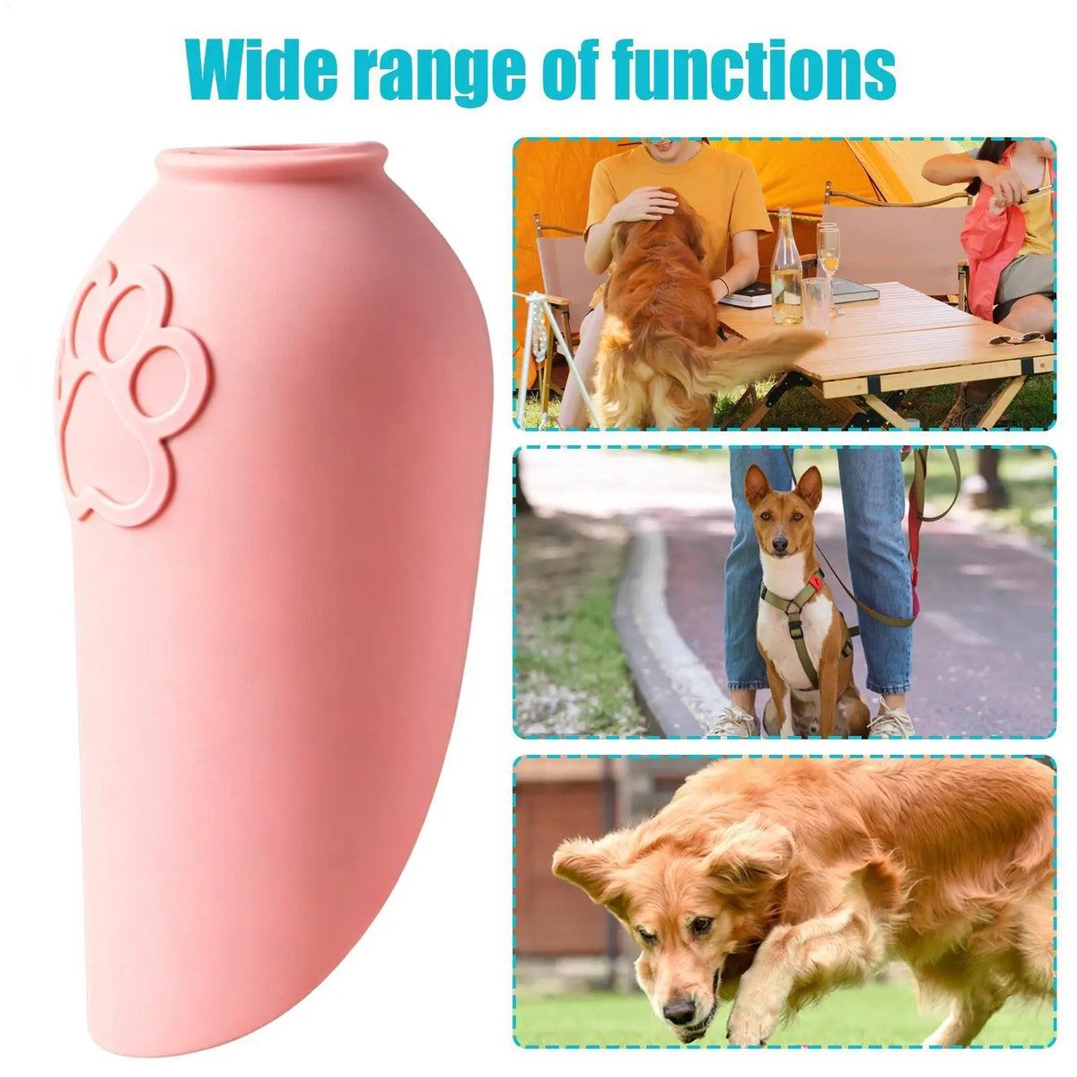 Dog Water Bottle Portable Foldable Dog Watering Container Puppy Water Dispenser for Pet Parents Animal Lovers Trainers Hiking