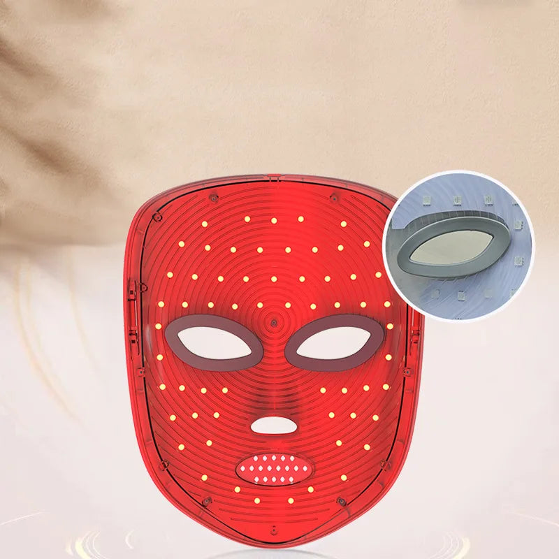Red Light Therapy for Face-LED Face Mask Light Therapy with 3 Gears 2500mAh Battery Infrared Red Light Therapy Mask for Home