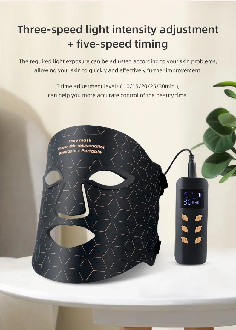 Red Light Face Mask 850Nm Near Infrared Therapy Light Therapy Skin Mask Led Therapy Mask At-Home LED Red Light Therapy Mask