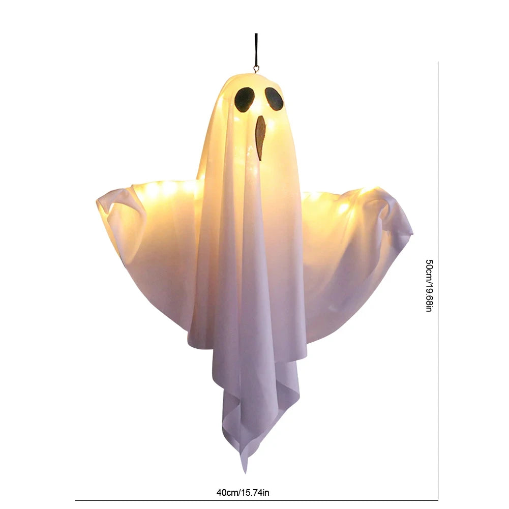 Halloween Glowing Ghost LED Hanging Ghosts Horror Props with Fairy Light Indoor Outdoor Haunted House Halloween Decoration