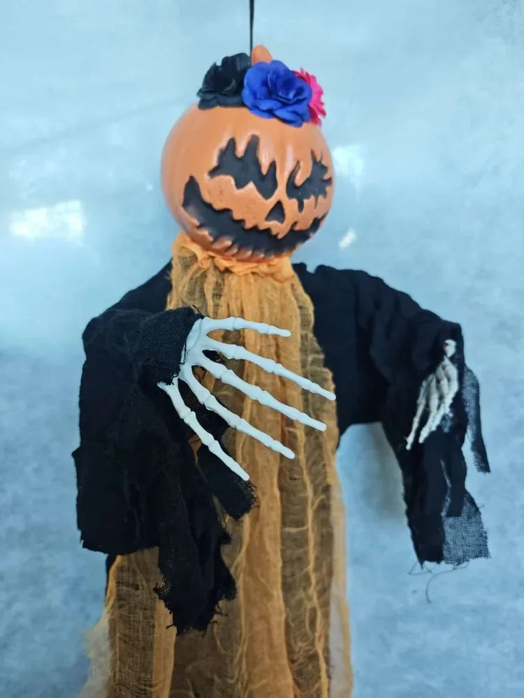 Halloween Hanging Decorations, Pumpkin Head, Ghost Claw&Skeleton Pendants, Spooky Skull Ornaments for Haunted House Party Decor