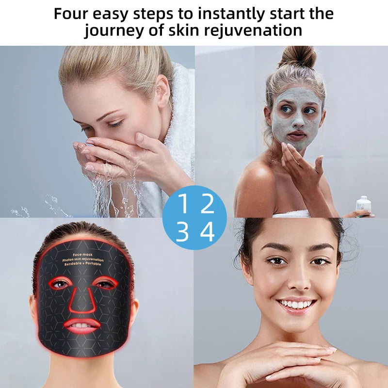 Red Light Face Mask 850Nm Near Infrared Therapy Light Therapy Skin Mask Led Therapy Mask At-Home LED Red Light Therapy Mask
