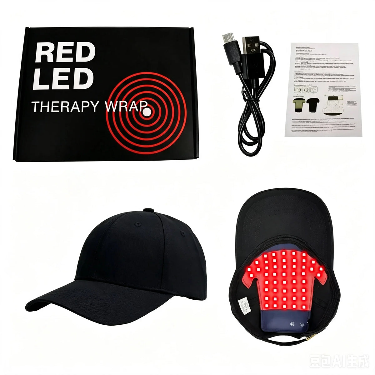 Red Light Therapy Hat Near Infrared LED Treatment Cap for Hair Growth Head Relaxation Scalp Relief Prevention Loss Device