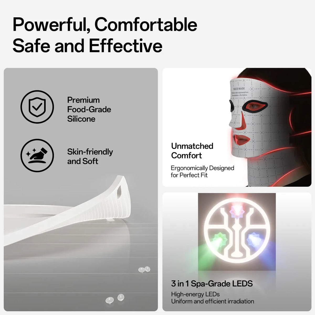 Portable 7 Colors Led Face Mask Skin Care Rechargeable Red Light Therapy for Reduce Wrinkle Acne Facial Care Beauty Device Mask
