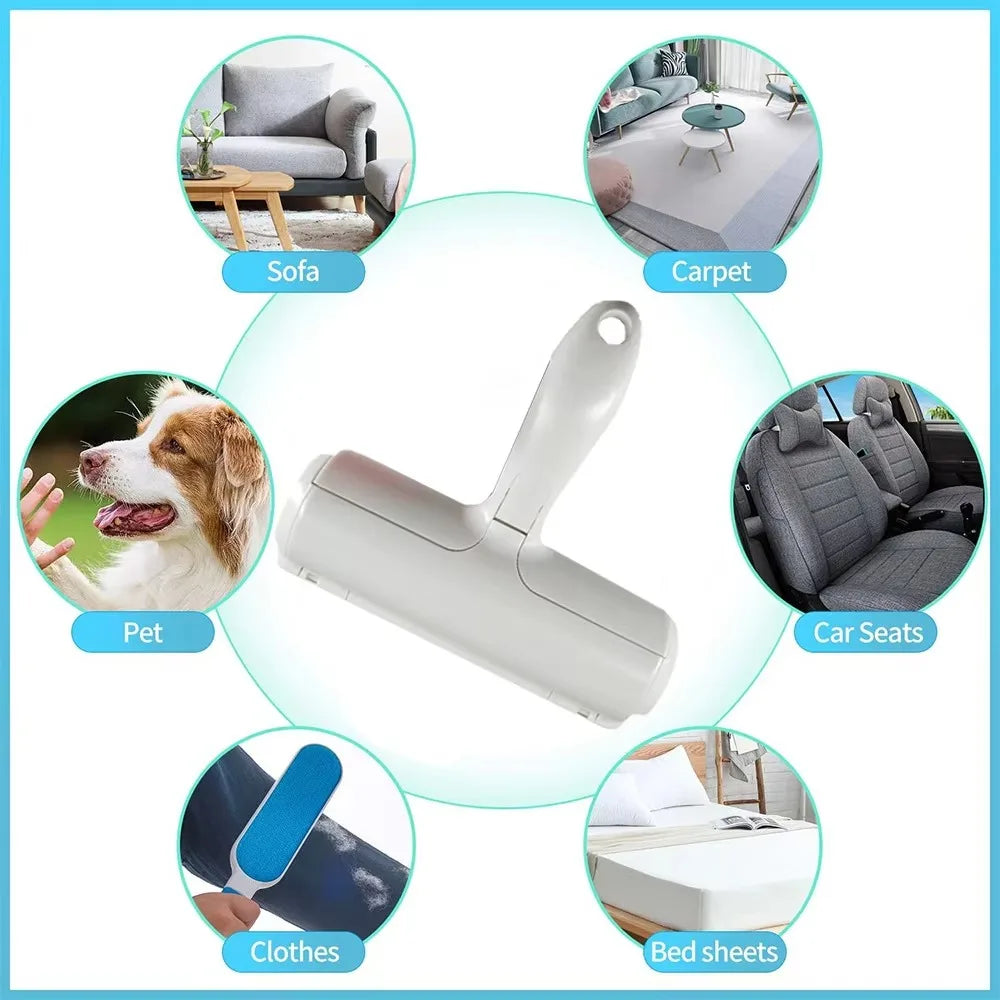 Cat Hair Remover Brush Large Pet Fluff Roller Portable Washable Cat Dog Lint Furniture Sofa Cleaning Tool Reusable Self-cleaning