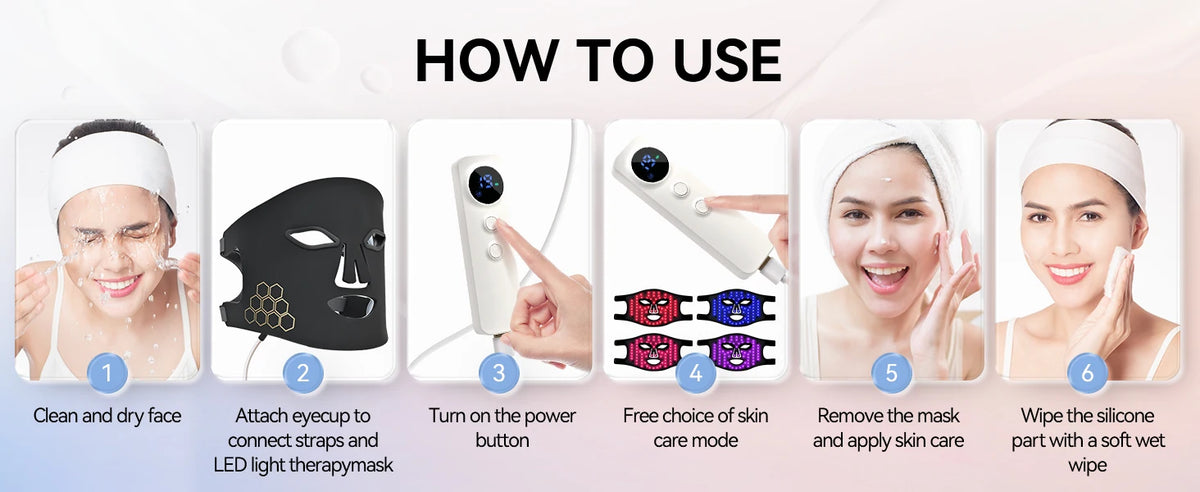 Hello Face Rechargeable Red Light Mask for Face & Neck  Infrared LED Mask Skincare Device for Skin vitality