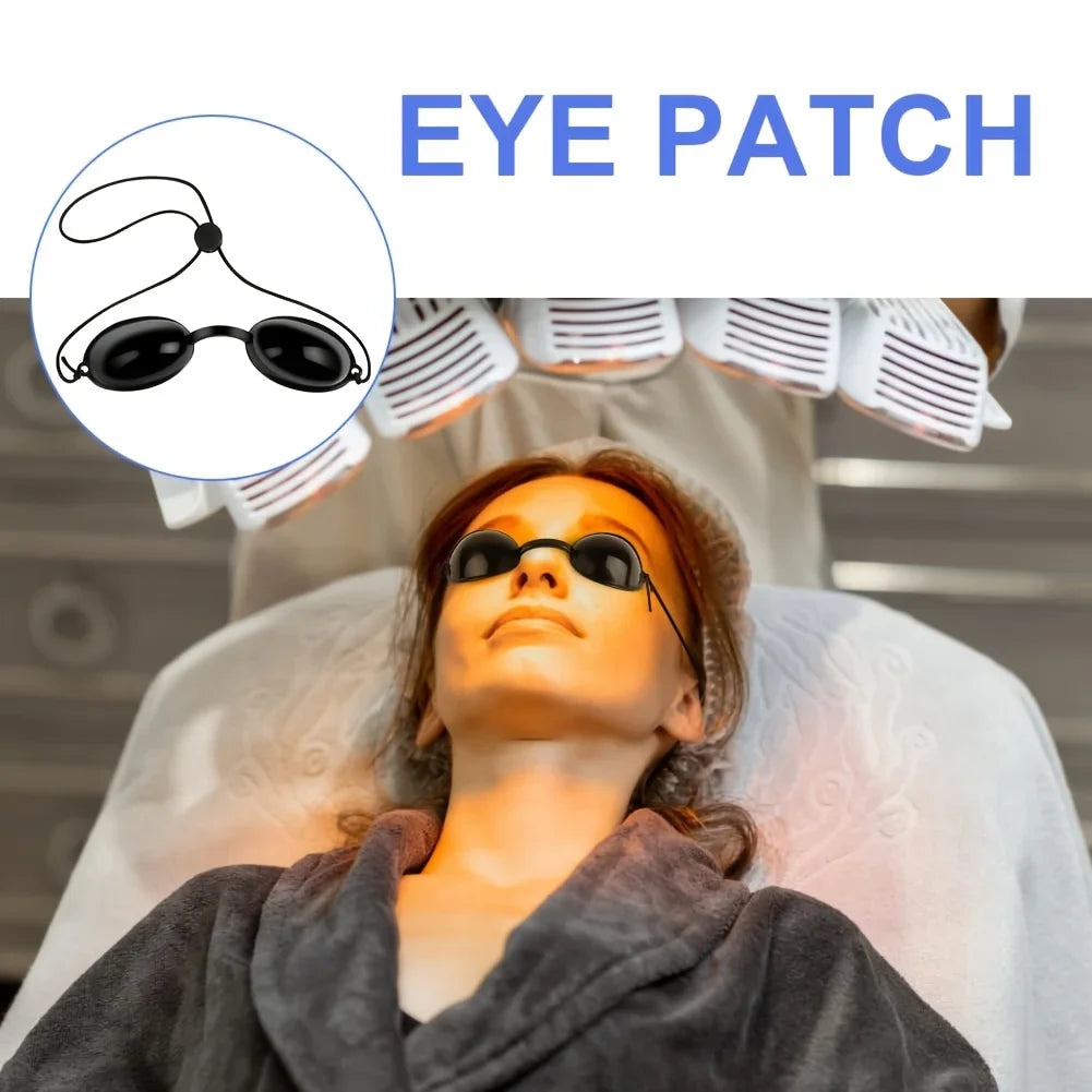 Red Light Therapy Glasses Half Clear Eye Protection for Tanning Bed and Laser Beauty See Through Safety Goggles for Sunbathing