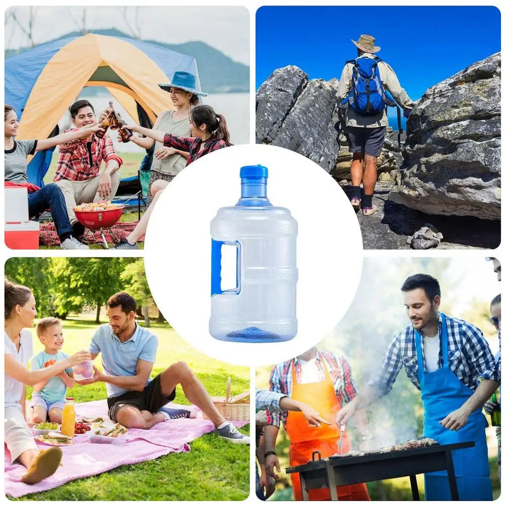 5L/7.5L Thickened PET Water Bottle with Handle Water Canteen for Picnic Outdoor Hiking Camping Multifunctional Pure Water Jug