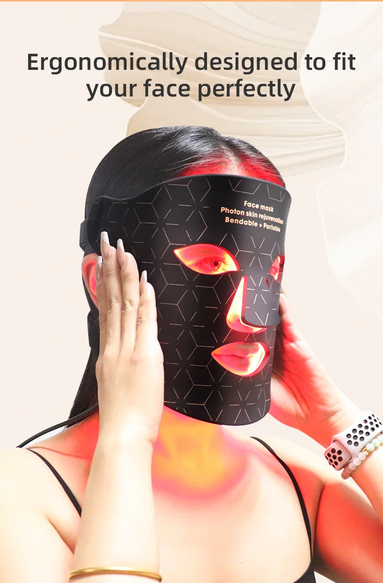 Red Light Face Mask 850Nm Near Infrared Therapy Light Therapy Skin Mask Led Therapy Mask At-Home LED Red Light Therapy Mask